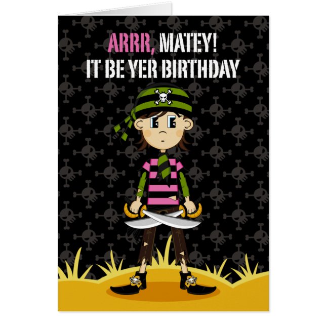 Kort för Bandanapiratflicka (Framsidan)