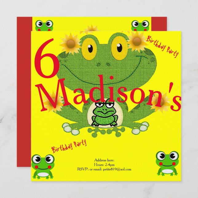 kort för barnfödelsedagsinbjudan (Fram/baksida)