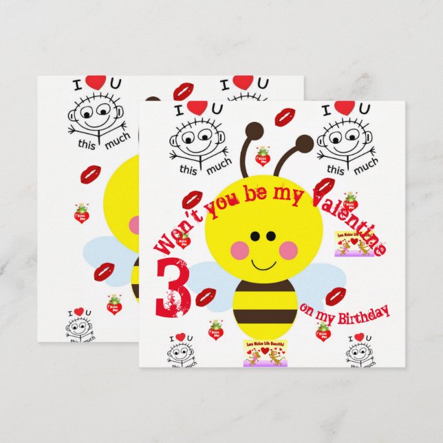 kort för barnfödelsedagsinbjudan (Fram/baksida)