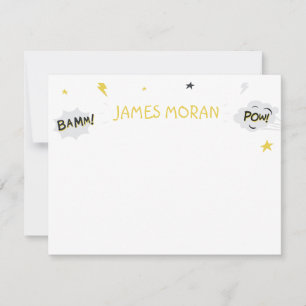 Kort för barnsuperhjälteanteckning