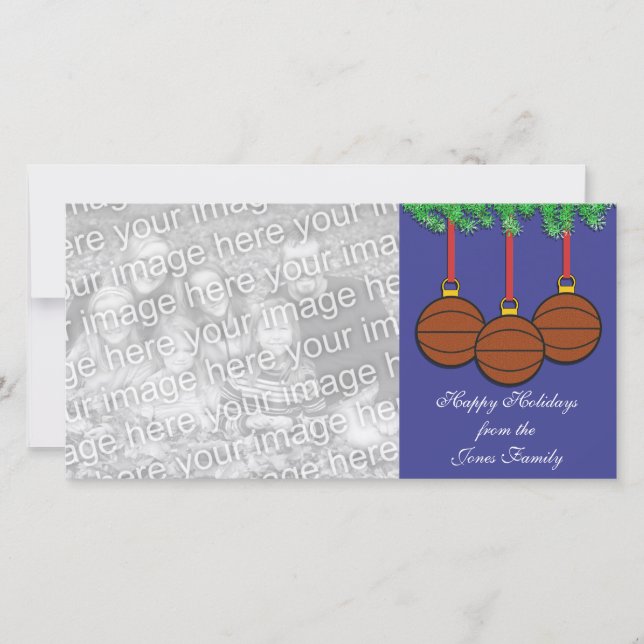 Kort för basketjulfoto (Framsida)