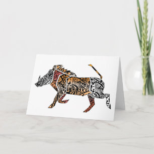 Kort för BatikstilWarthog födelsedag