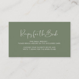 Kort för begäran om elegant Mörk Sage grönt Recifi