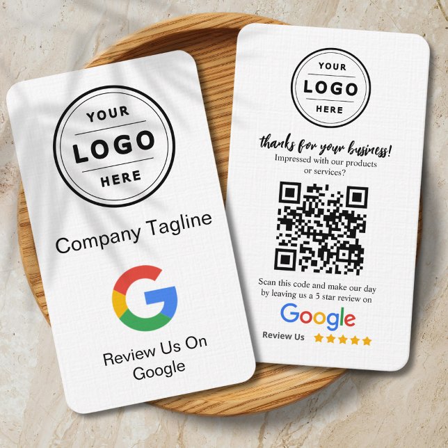 Kort för begäran om granskning av Google med Logot (Google Feedback business cards with QR code)