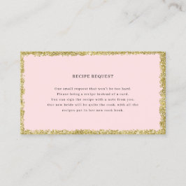Kort för begäran om rosa och Guld Glitter
