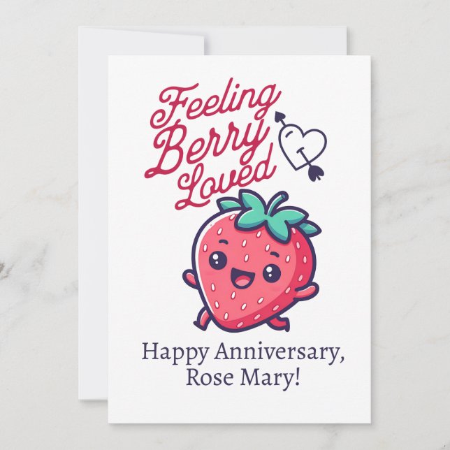 Kort för Berry Loved Strawberry-årsdag (Framsida)