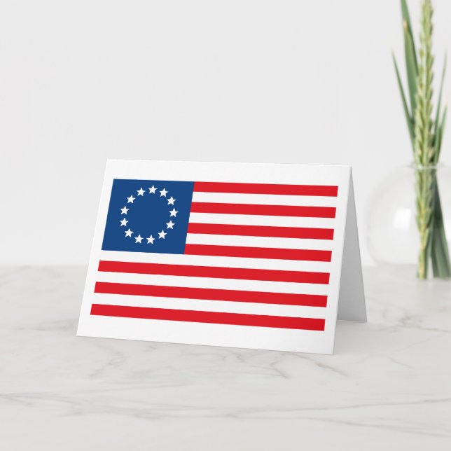 Kort för Betsy Ross flaggahälsning (Framsida)