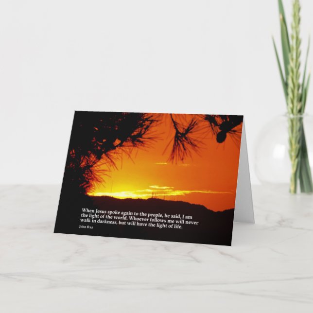 Kort för bibelVersehälsning - John 8:12 (Framsida)