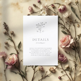 Kort för blomkålsblommor i bröllop