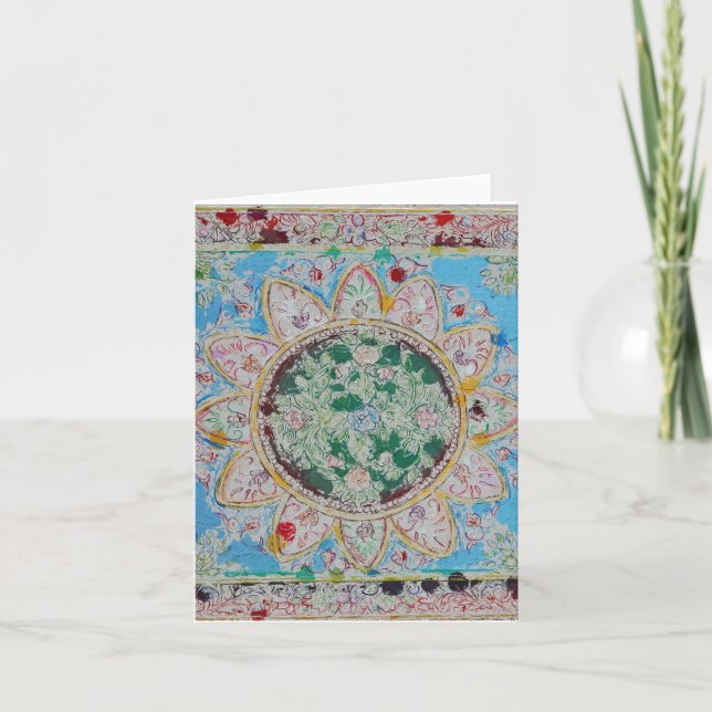Kort för blommaMandalahälsning (Framsida)