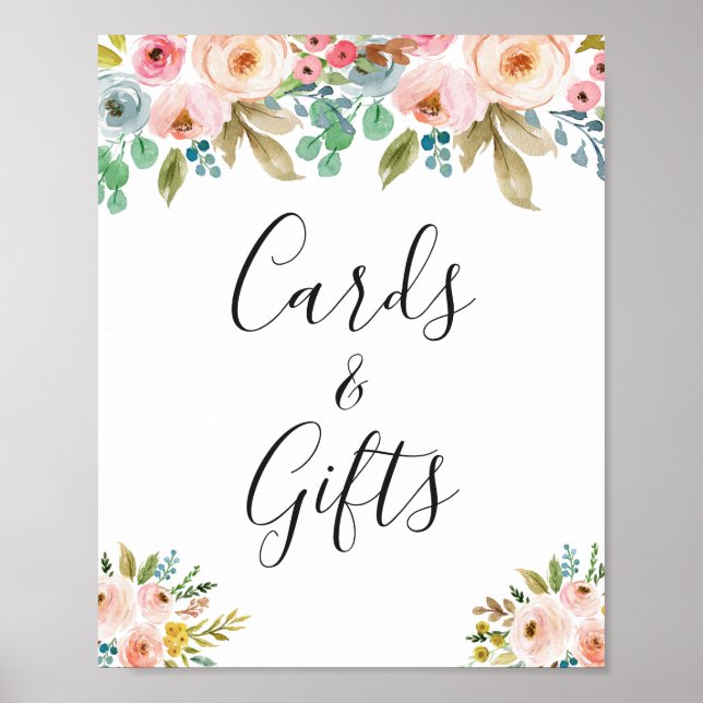 Kort för Blommigt av klassfärg och presentationer Poster (Framsidan)