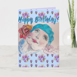 Kort för Blommigt Röd ros Grattis på födelsedagen