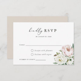kort för blommigt White Peony Bröllop OSA Card