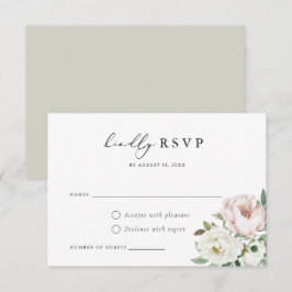 kort för blommigt White Peony Bröllop OSA Card