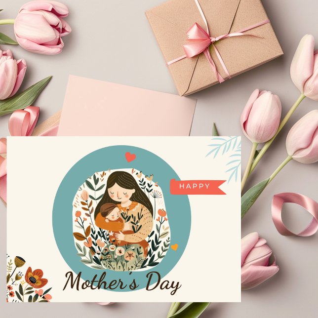 Kort för Blommigten Cute Lycklig Mors dag (Skapare uppladdad)