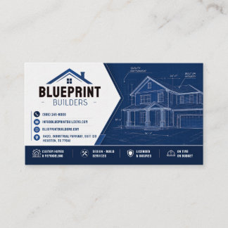 Kort för blueprintentreprenör och byggare