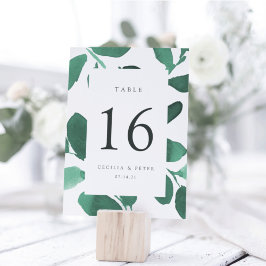 Kort för Bordsnummer av tryckt botanisk Personlig