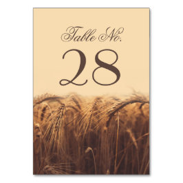 Kort för bordsnummer av vete
