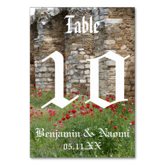 Kort för Bordsnumret Castle Bröllop