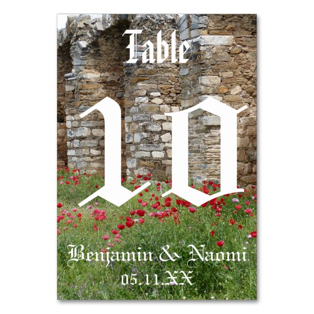 Kort för Bordsnumret Castle Bröllop (Framsidan)