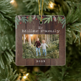 Kort för botaniska julklappar julgransprydnad keramik