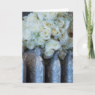 Kort för bröllop för anpassadevintagegul ros