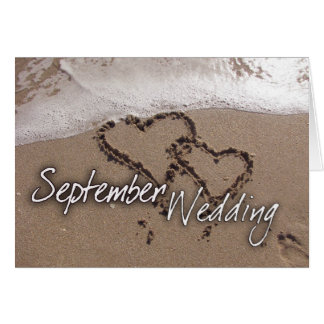 Kort för bröllop för September destinationsstrand