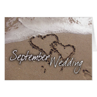 Kort för bröllop för September destinationsstrand