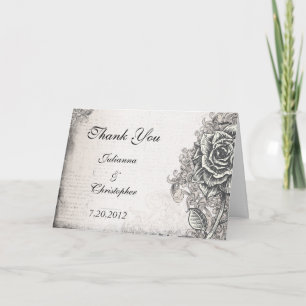 Kort för bröllop för tack för vintagetatuering