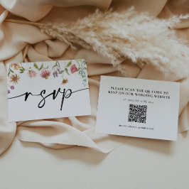Kort för Bröllop OSA-QR-kod för Wildblomma