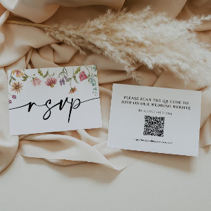Kort för Bröllop OSA-QR-kod för Wildblomma