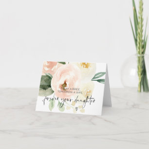 Kort för Bröllopsdag av rosa Blommigt för föräldra