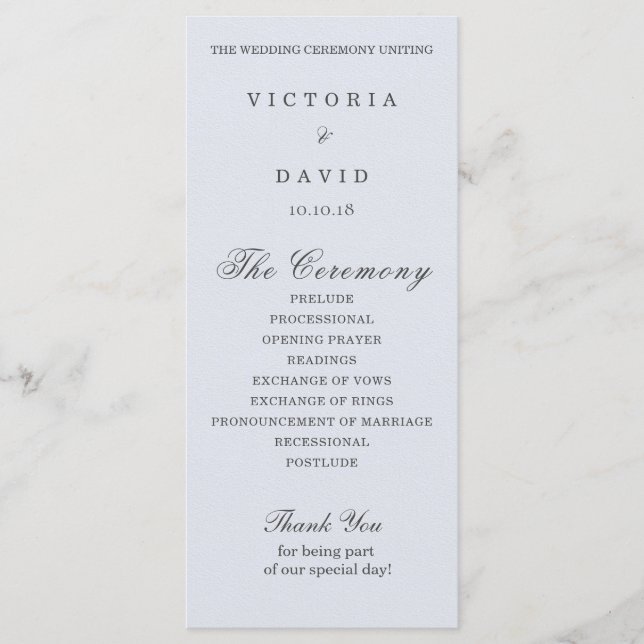 Kort för Bröllopsprogram av skog (Framsida)