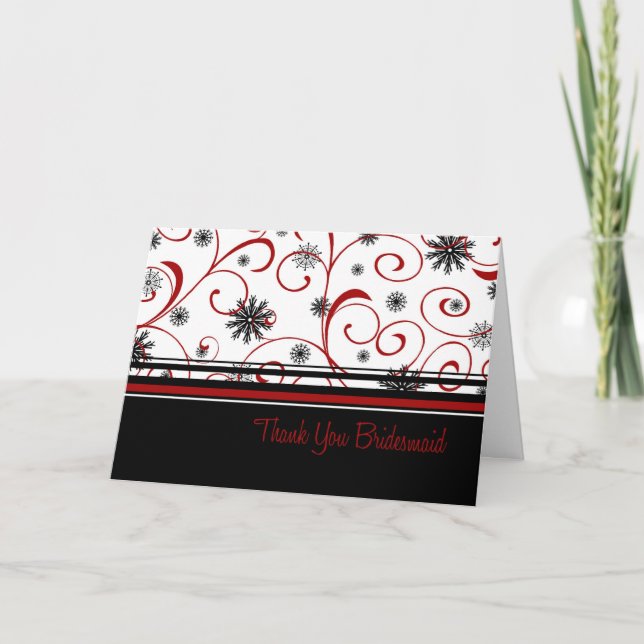 Kort för brudtärna för vinterbrölloptack (Framsida)