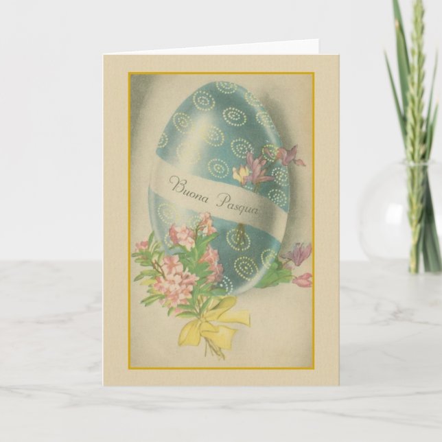 Kort för Buona Pasqua italienskt påskägghälsning (Framsida)