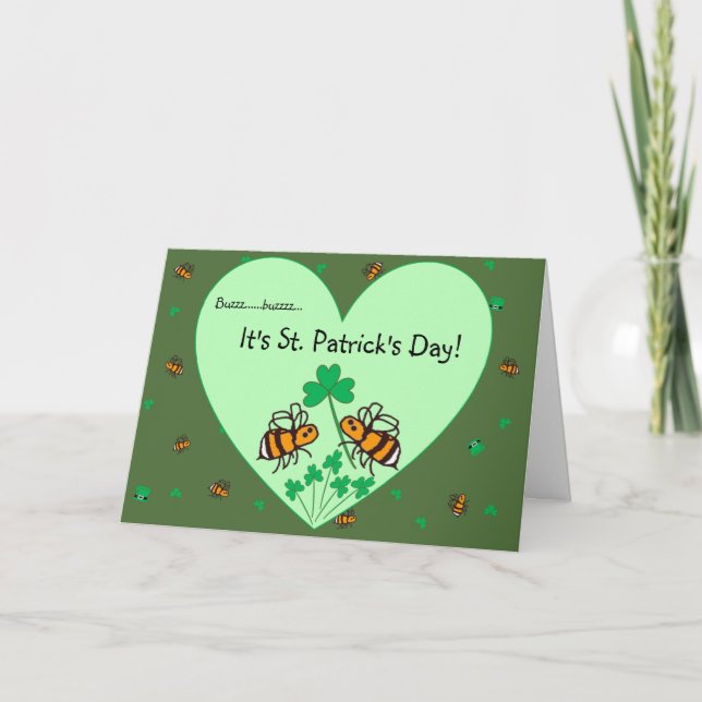 Kort för BuzzAboutBees st patrick's dayhälsning (Framsida)