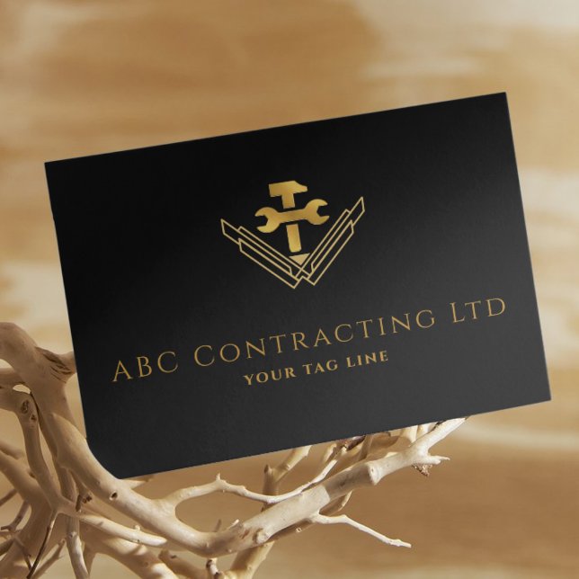 Kort för byggnadsentreprenörer | Anpassat (Construction Contractor Business Card)