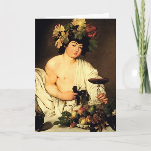 Kort för Caravaggio Bacchushälsning (Framsida)