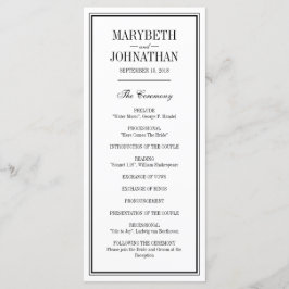 Kort för Ceremony-program för enkla och Elegant br