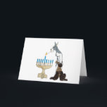 kort för chanukah (Hanukkah)<br><div class="desc">kortschnauzer s som för chanukah (Hanukkah) tänder menoran</div>