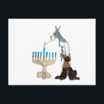 kort för chanukah (Hanukkah)<br><div class="desc">kortschnauzer s som för chanukah (Hanukkah) tänder menoran</div>