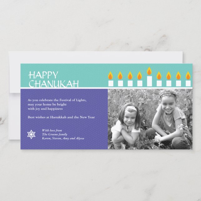 Kort för Chanukah menorafoto (Framsida)