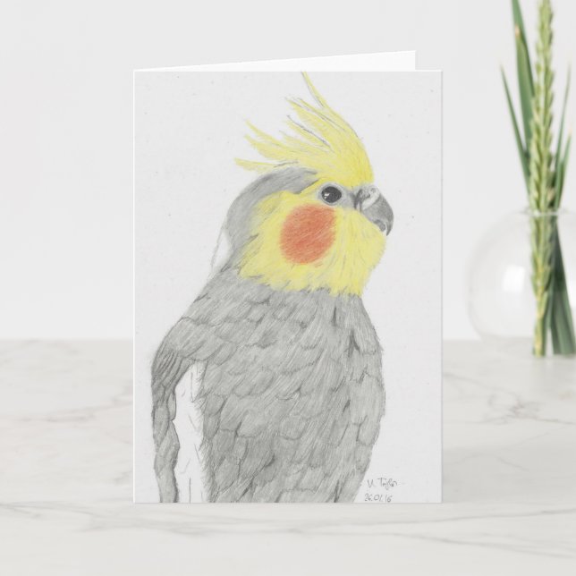 Kort för Cockatielkonsthälsning (Framsida)