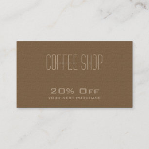 Kort för coffee shoprabattkupong