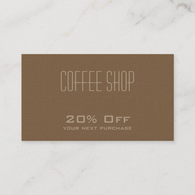 Kort för coffee shoprabattkupong (Framsida)