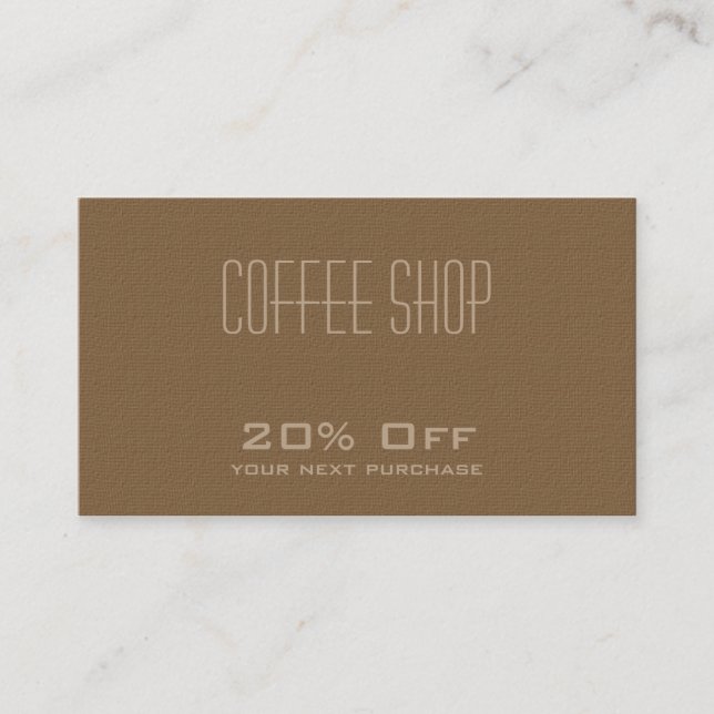 Kort för coffee shoprabattkupong (Framsida)