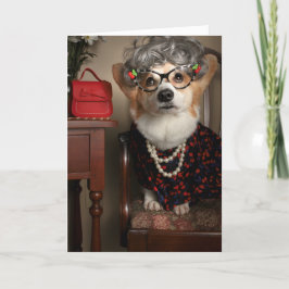 Kort för corgi för moster Gussy tomt
