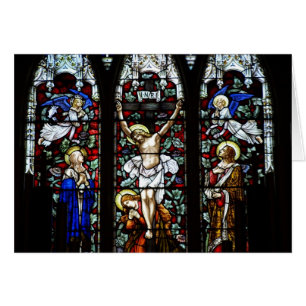 Kort för Crucifixion (målat glass)