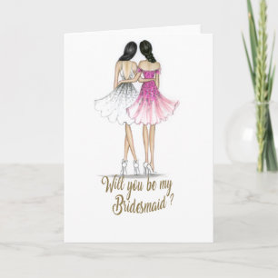 Kort för DarkBrunette Bride/DarkBrunette brudtärna