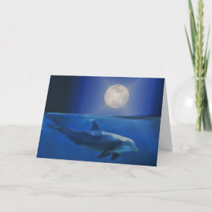 Kort för delfin- och måneuniversumfödelsedag
